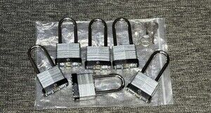 6 Pack Keyed Alike Padlocks - 40mm High Security Heavy Duty With 3 Same Keys